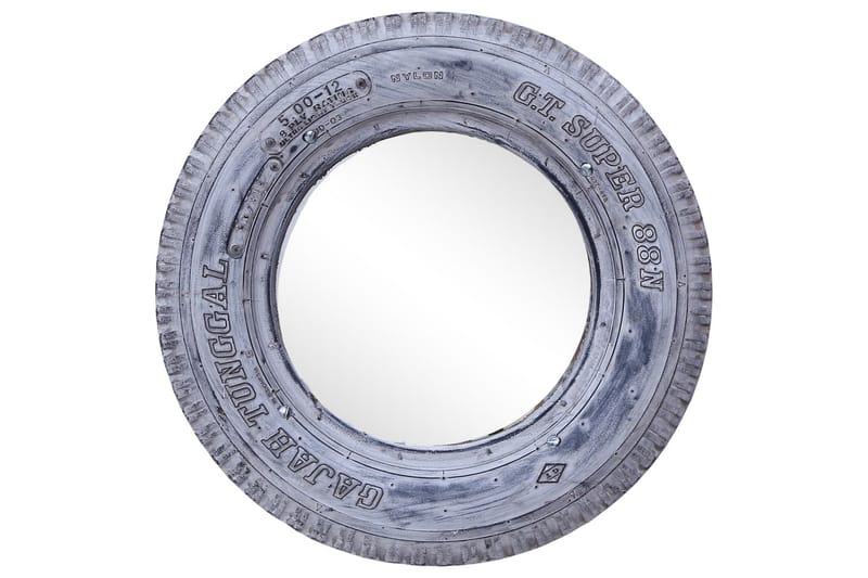 Speil hvit 50 cm gjenvunnet gummidekk - Hvit - Gangspeil - Veggspeil