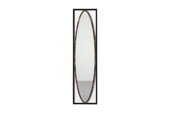 Speil Jeanifer 39 cm - Svart|Valnøtt - Gangspeil - Veggspeil - Helkroppsspeil