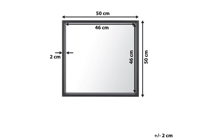 Speil Klaudt 50x50 cm - Svart - Gangspeil - Veggspeil
