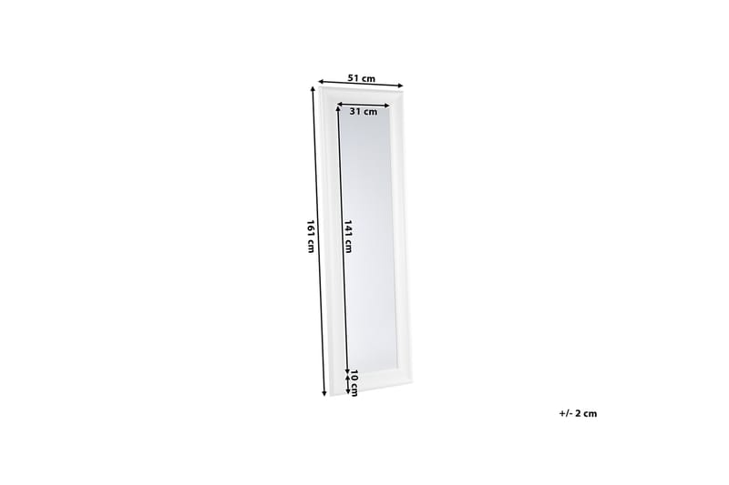 Speil Lunel 51 cm - Hvit - Gangspeil - Helkroppsspeil - Veggspeil