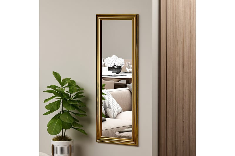 Speil Rube 40 cm Rektangulær - Gull - Gangspeil - Veggspeil