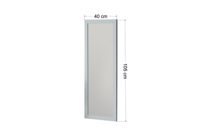 Speil Rubo 40 cm Rektangulær - Hvit - Gangspeil - Veggspeil