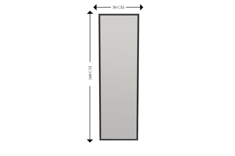 Speil Tessari 50 cm Rektangulær - Svart - Gangspeil - Helkroppsspeil - Veggspeil