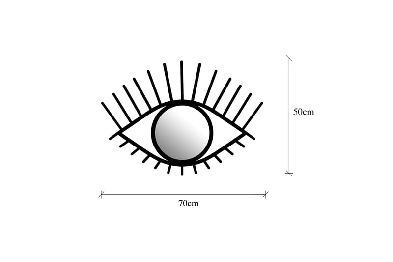 Speil Vasieni Öga - Svart - Gangspeil - Veggspeil