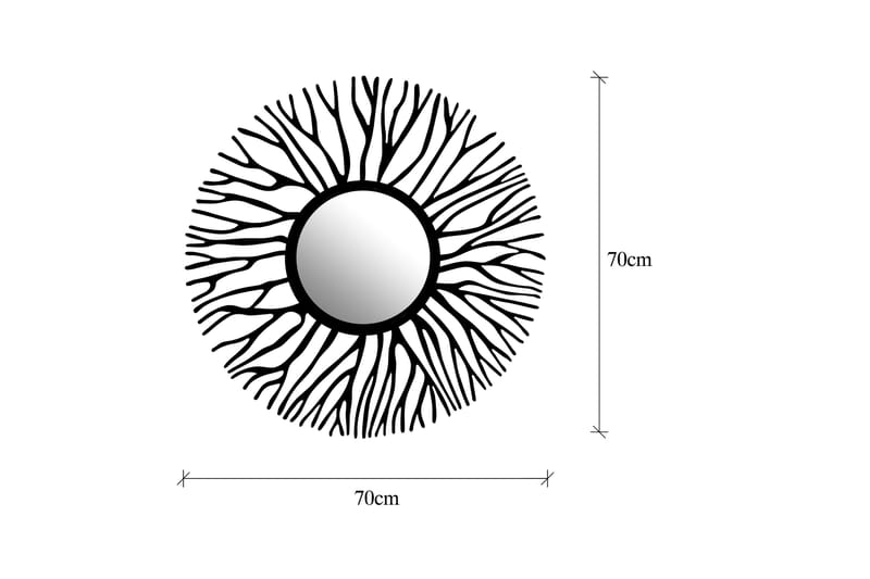 Speil Vein - Svart - Gangspeil - Veggspeil