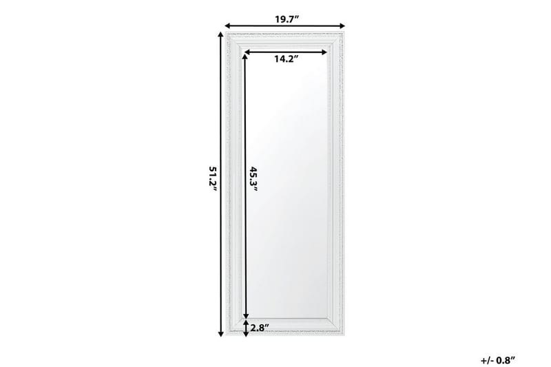 Speil Vertou 50 cm - Hvit - Gangspeil - Veggspeil