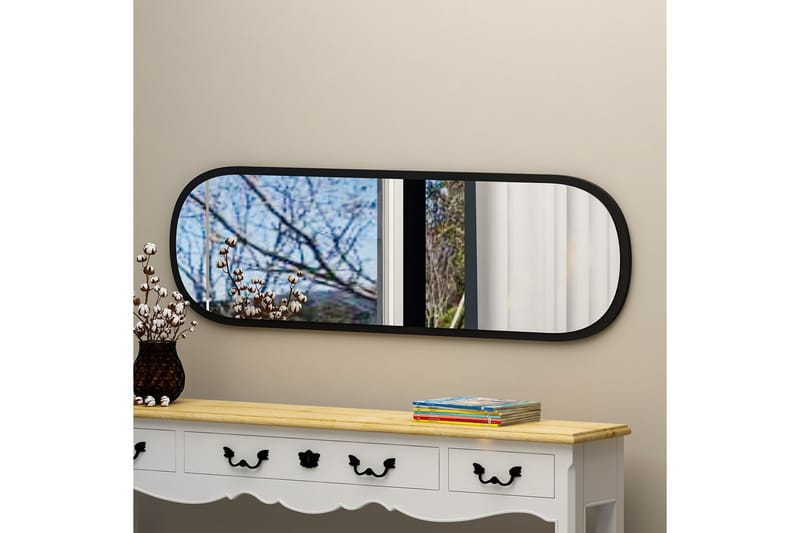 Speil Zeos 40 cm Rektangulær - Svart - Gangspeil - Veggspeil
