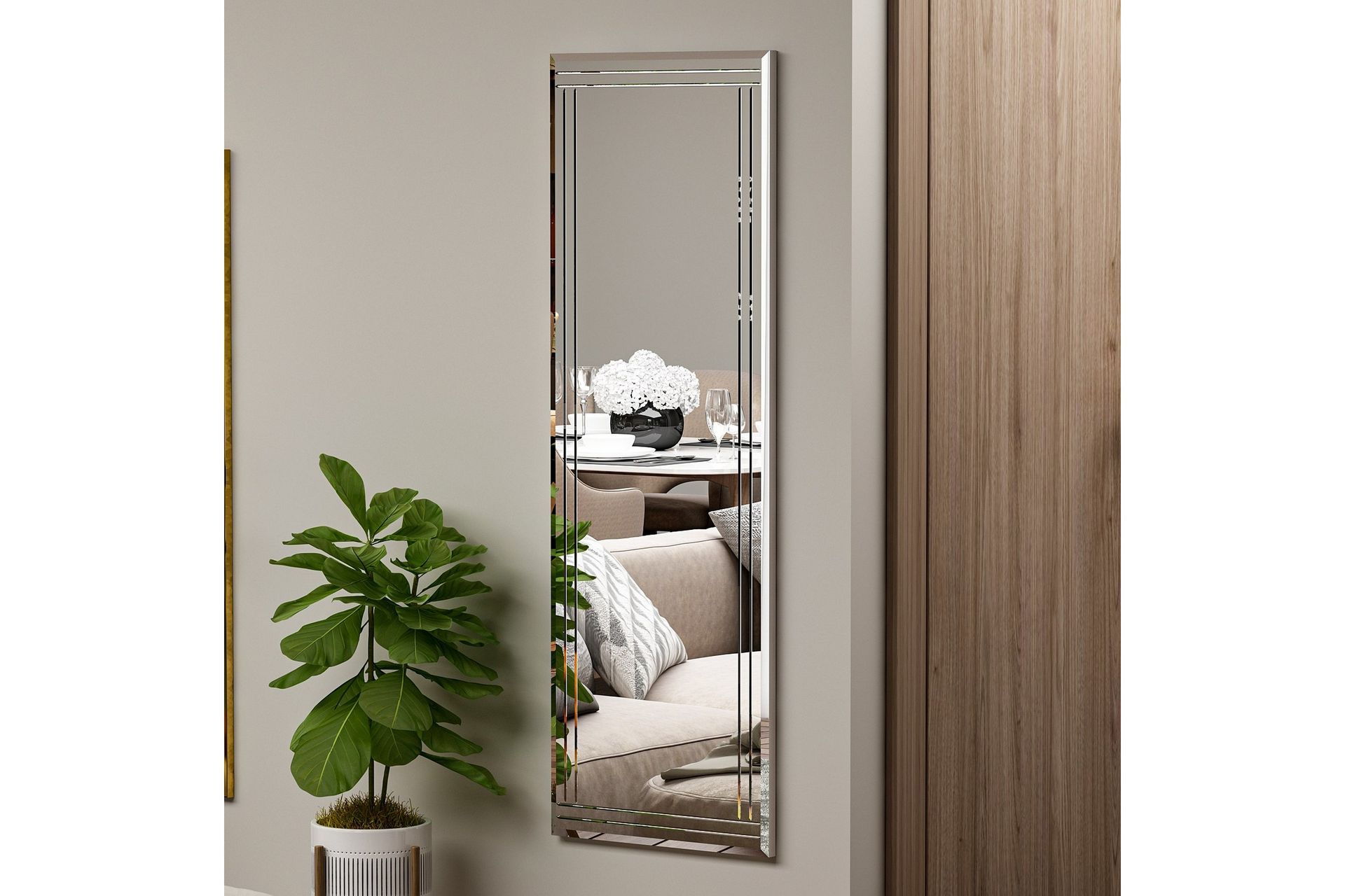 Speil Pauli 40 cm Rektangulær - Hvit - Interiør - Speil - Veggspeil