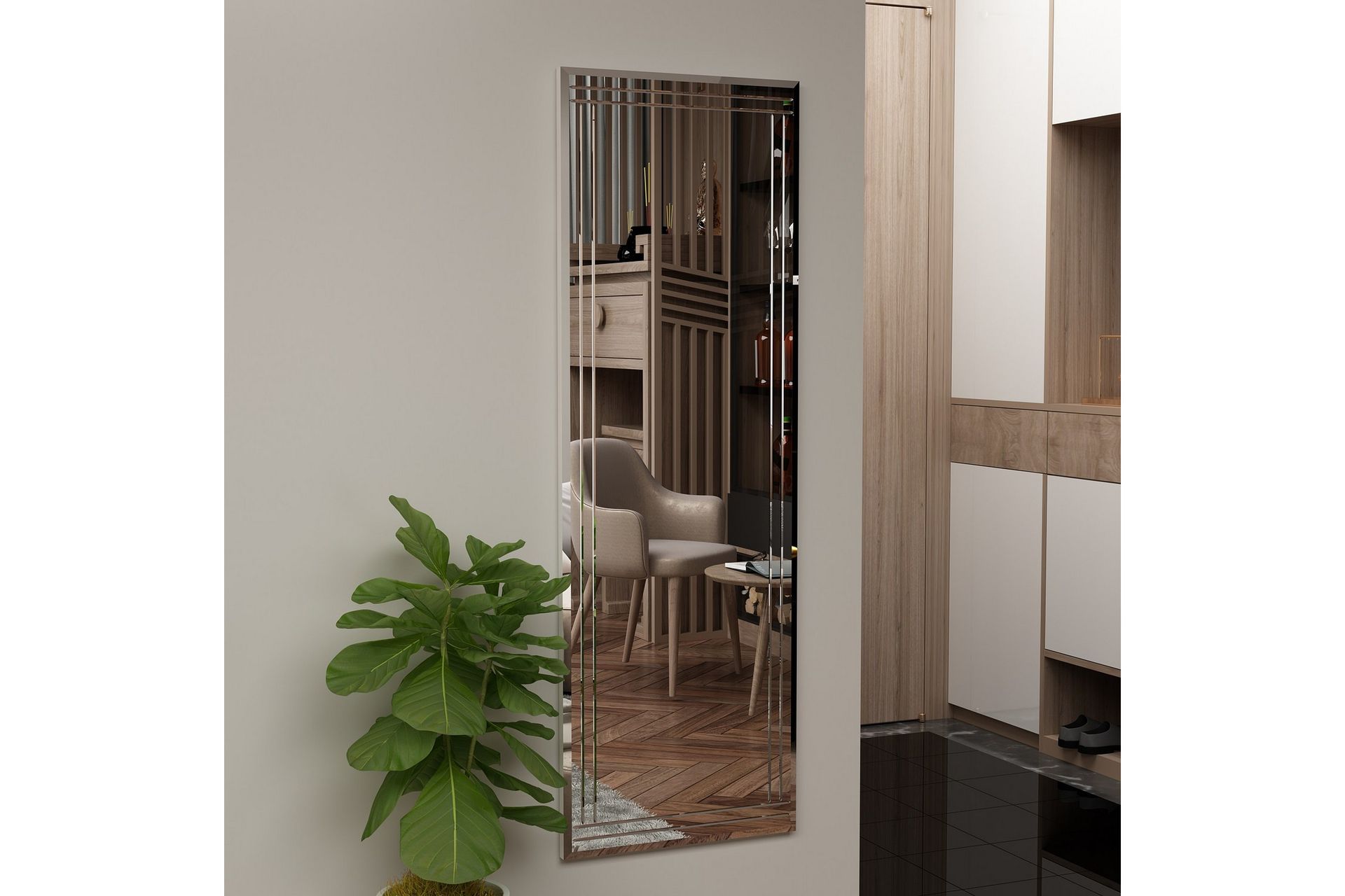 Speil Pauli 40 cm Rektangulær - Hvit - Interiør - Speil - Veggspeil