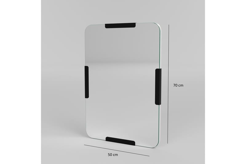 Taharoa Speil 50 cm Rektangulær - Svart - Interiør - Speil - Veggspeil