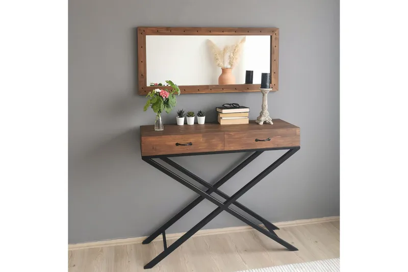 Trekell Dekorasjonsspeil 110 cm - Valnøtt - Interiør - Speil - Veggspeil