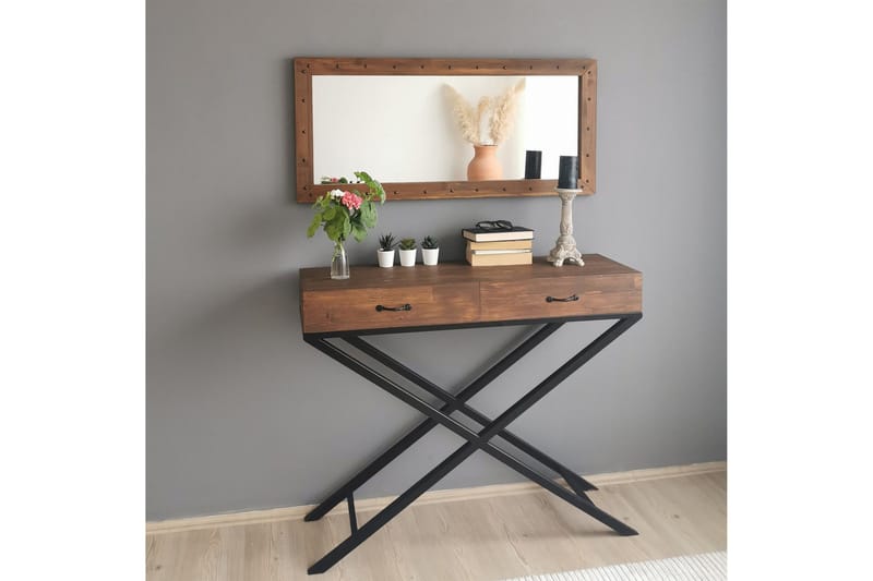 Trekell Dekorasjonsspeil 110 cm - Valnøtt - Interiør - Speil - Veggspeil