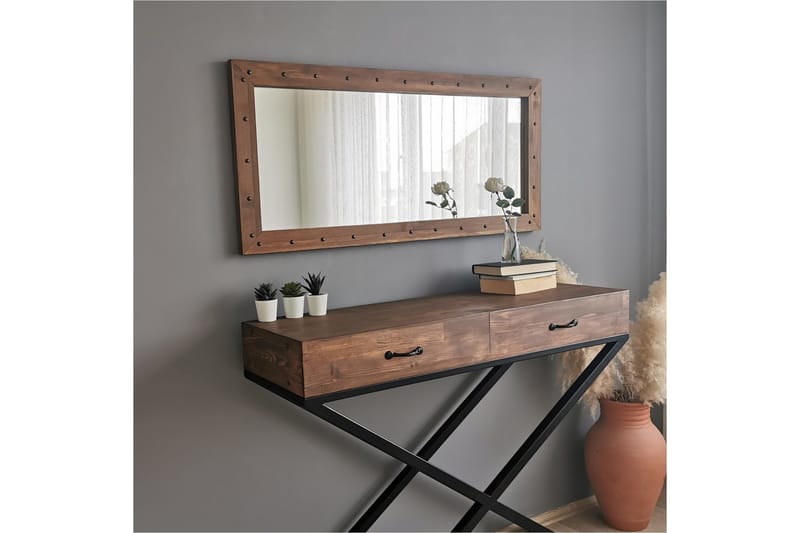 Trekell Dekorasjonsspeil 110 cm - Valnøtt - Interiør - Speil - Veggspeil