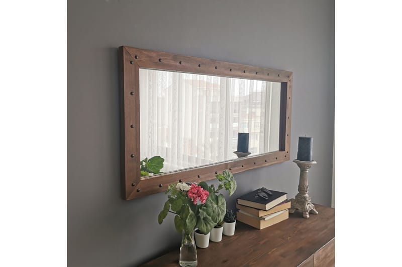 Trekell Dekorasjonsspeil 110 cm - Valnøtt - Interiør - Speil - Veggspeil
