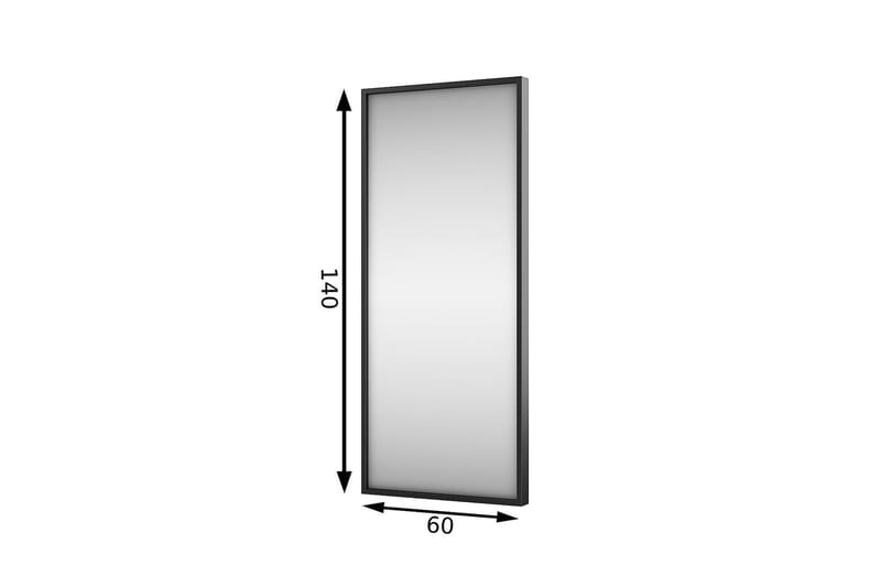 Vegghengt Speil Naledi Glass - Svart - Gangspeil - Veggspeil - Helkroppsspeil
