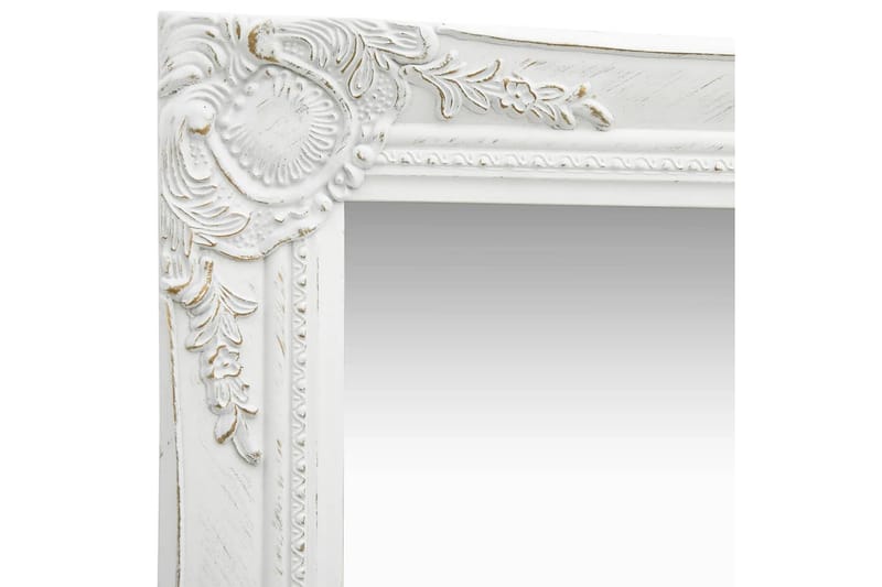 Veggspeil barokkstil 50x40 cm hvit - Gangspeil - Veggspeil