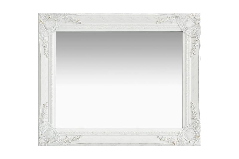 Veggspeil barokkstil 50x60 cm hvit - Gangspeil - Veggspeil