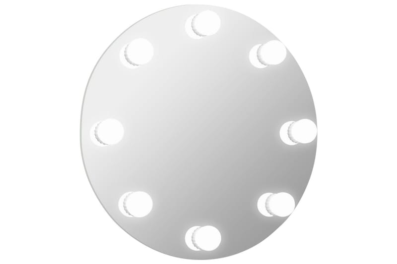 Veggspeil med LED-lys rund glass - Silver - Gangspeil - Veggspeil