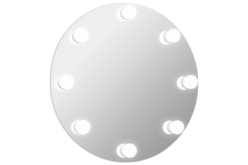 Veggspeil med LED-lys rund glass - Silver - Gangspeil - Veggspeil