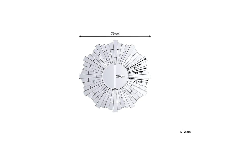 Vire speil 70 cm - Sølv - Interiør - Speil - Veggspeil