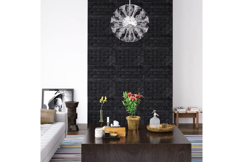 3D-tapet murstein selvklebende 10 stk svart - Svart - Tapet stue - Tapet soverom - Kjøkkentapeter - Fototapeter