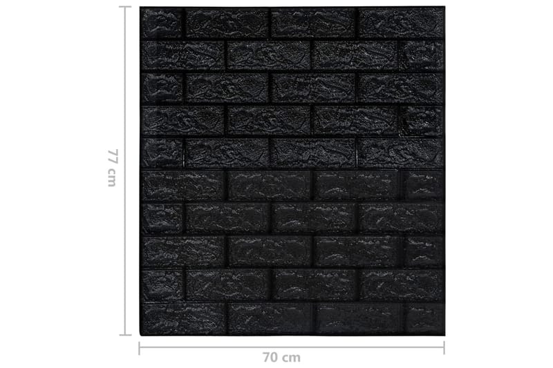 3D-tapet murstein selvklebende 20 stk svart - Svart - Tapet stue - Fototapeter - Kjøkkentapeter - Tapet soverom