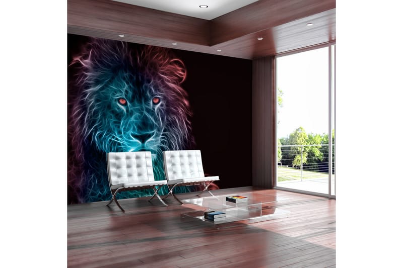 Fototapet Abstract Lion Rainbow 200x140 - Finnes i flere størrelser - Tapet stue - Fototapeter - Kjøkkentapeter - Tapet soverom