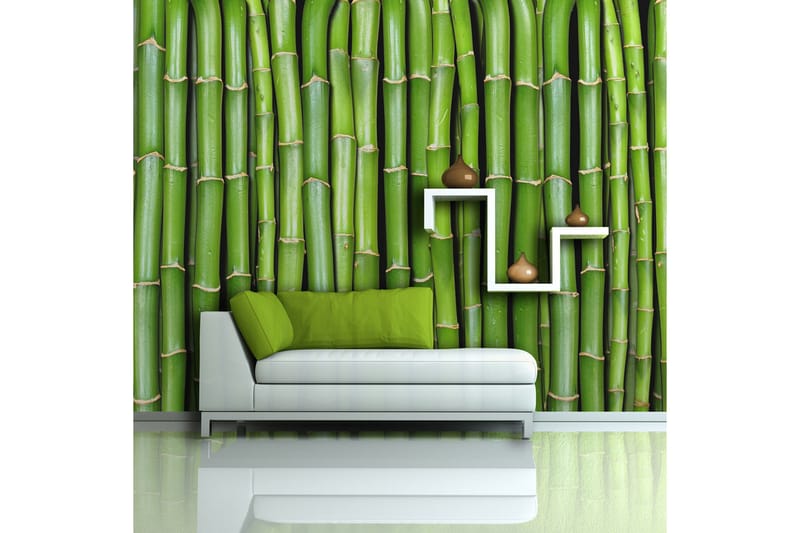 Fototapet Bamboo Wall 450x270 - Artgeist sp. z o. o. - Tapet stue - Fototapeter - Kjøkkentapeter - Tapet soverom