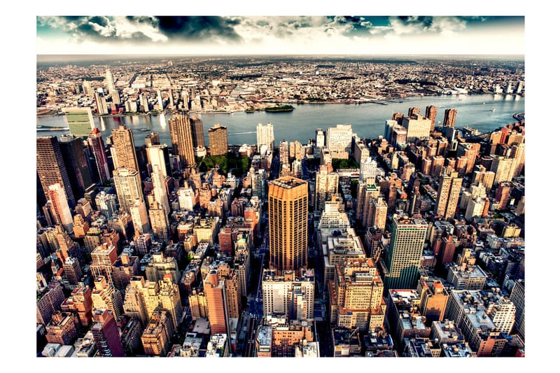 Fototapet Bird's Eye View Of New York 100x70 - Artgeist sp. z o. o. - Tapet stue - Fototapeter - Kjøkkentapeter - Tapet soverom