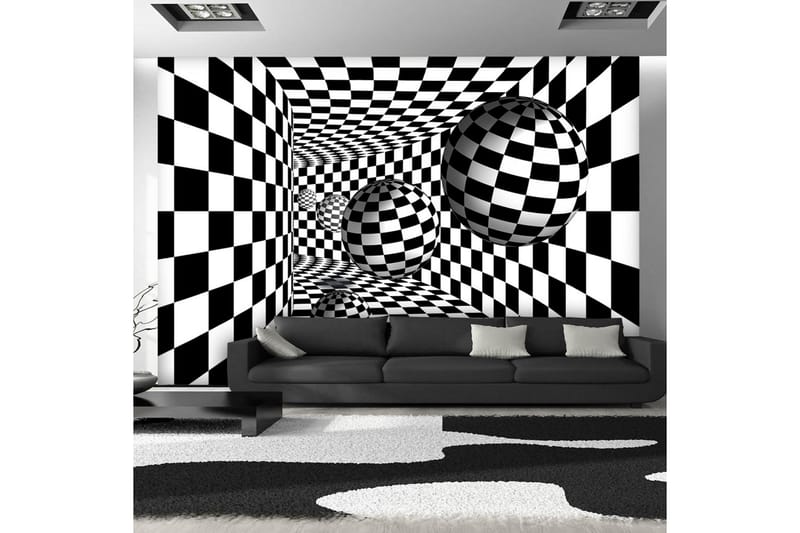 Fototapet Black & White Corridor 300x210 - Artgeist sp. z o. o. - Tapet stue - Tapet soverom - Kjøkkentapeter - Fototapeter