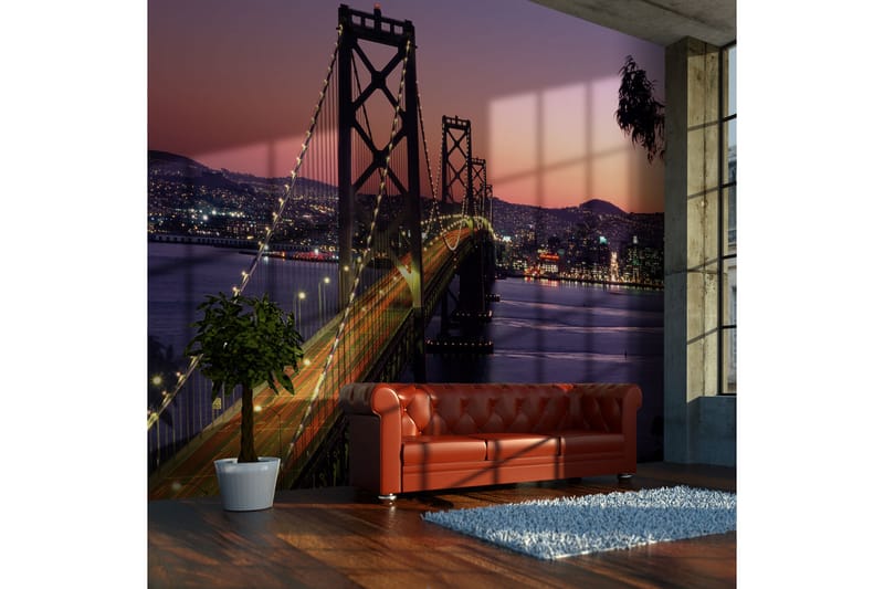 Fototapet Charming Evening In San Francisco 200x154 - Artgeist sp. z o. o. - Tapet stue - Fototapeter - Kjøkkentapeter - Tapet soverom