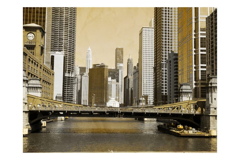 Fototapet Chicagos Brewing Vintage Effect 200x154 - Artgeist sp. z o. o. - Tapet stue - Fototapeter - Kjøkkentapeter - Tapet soverom