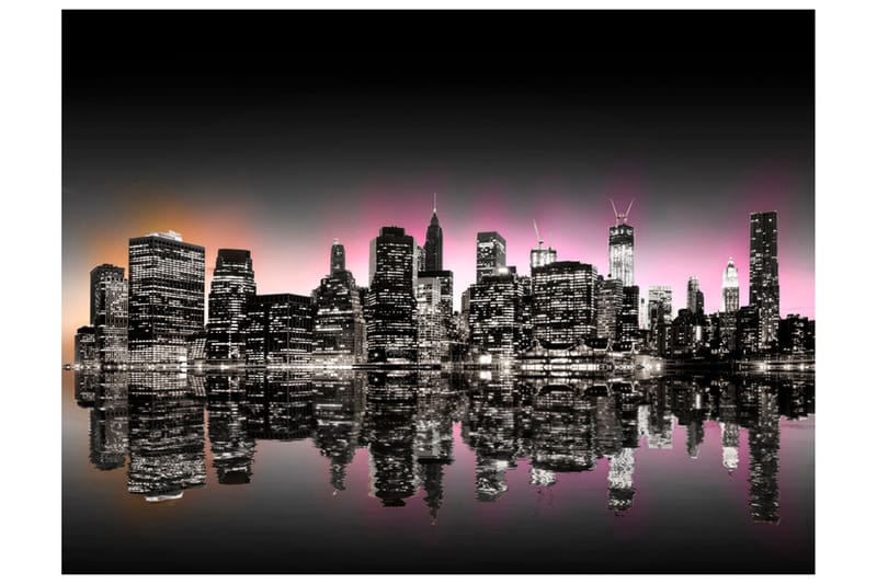 Fototapet Colorful Glow Over NYC 350x270 - Artgeist sp. z o. o. - Tapet stue - Fototapeter - Kjøkkentapeter - Tapet soverom