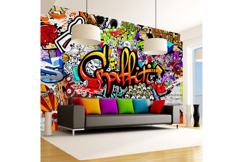 Fototapet Colorful Graffiti 300x210 - Artgeist sp. z o. o. - Tapet stue - Fototapeter - Kjøkkentapeter - Tapet soverom