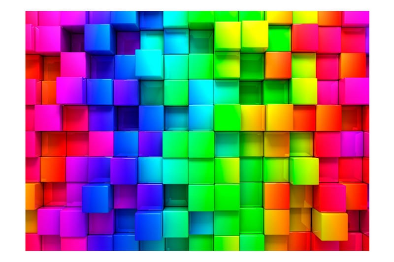 Fototapet Colourful Cubes 300x210 - Artgeist sp. z o. o. - Tapet stue - Fototapeter - Kjøkkentapeter - Tapet soverom
