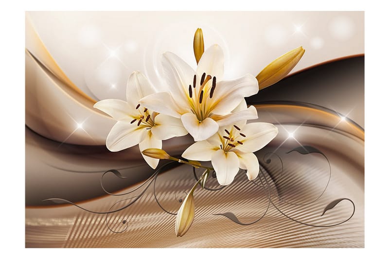 Fototapet Golden Lily 150x105 - Artgeist sp. z o. o. - Tapet stue - Fototapeter - Kjøkkentapeter - Tapet soverom