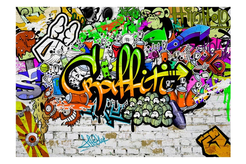 Fototapet Graffiti On The Wall 150x105 - Artgeist sp. z o. o. - Tapet stue - Fototapeter - Kjøkkentapeter - Tapet soverom