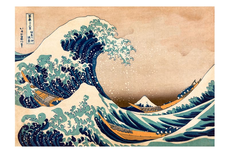 Fototapet Hokusai The Great Wave Off Kanagawa 100x70 - Artgeist sp. z o. o. - Tapet stue - Fototapeter - Kjøkkentapeter - Tapet soverom