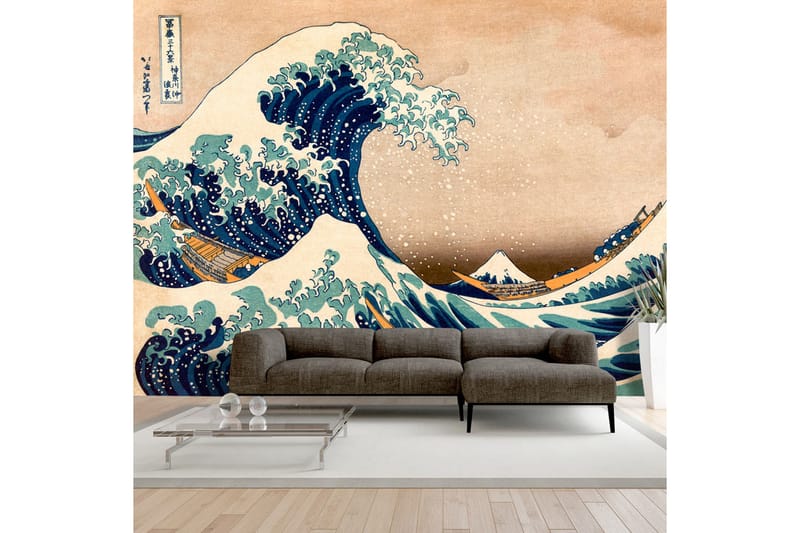 Fototapet Hokusai The Great Wave Off Kanagawa 200x140 - Artgeist sp. z o. o. - Tapet stue - Fototapeter - Kjøkkentapeter - Tapet soverom