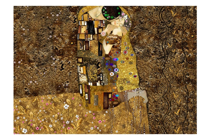 Fototapet Klimt Inspiration Golden Kiss 150x105 - Finnes i flere størrelser - Tapet stue - Fototapeter - Kjøkkentapeter - Tapet soverom
