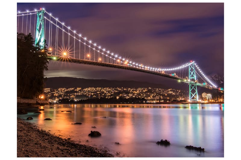 Fototapet Lions Gate Bridge Vancouver Canada 200x154 - Artgeist sp. z o. o. - Tapet stue - Fototapeter - Kjøkkentapeter - Tapet soverom