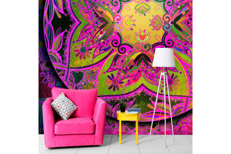 Fototapet Mandala Pink Expression 250x175 - Finnes i flere størrelser - Tapet stue - Fototapeter - Kjøkkentapeter - Tapet soverom
