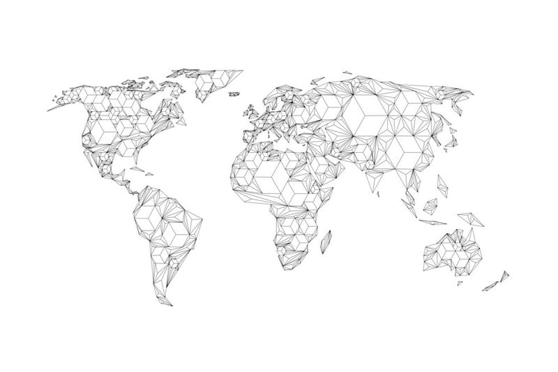 Fototapet  Map Of The World White Solid 200x154 - Artgeist sp. z o. o. - Tapet stue - Fototapeter - Kjøkkentapeter - Tapet soverom