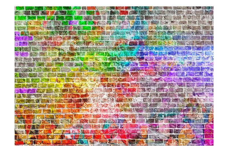 Fototapet Rainbow Wall 200x140 - Artgeist sp. z o. o. - Tapet stue - Fototapeter - Kjøkkentapeter - Tapet soverom
