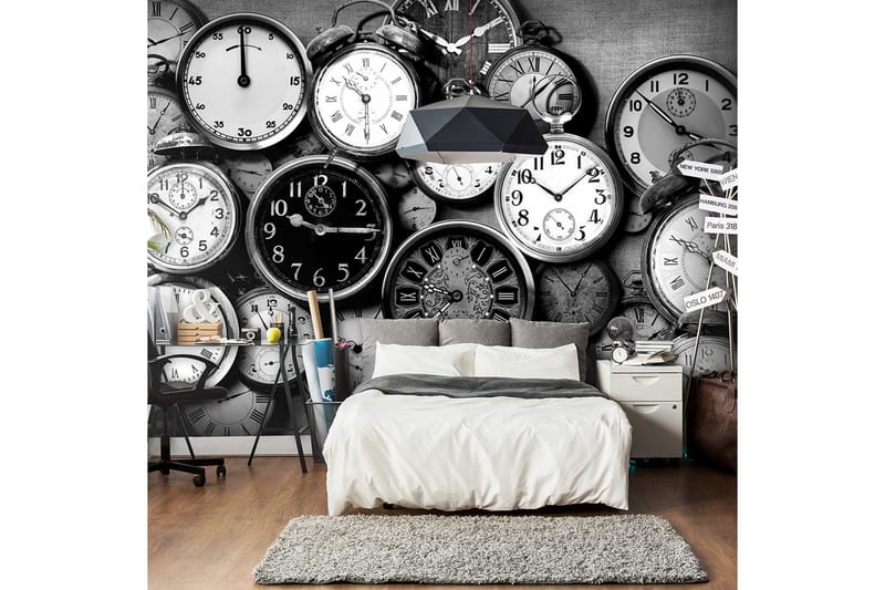 Fototapet Retro Clocks 350x245 - Finnes i flere størrelser - Tapet stue - Fototapeter - Kjøkkentapeter - Tapet soverom