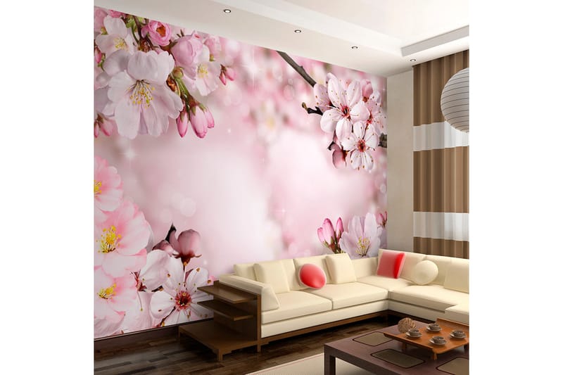 Fototapet Spring Cherry Blossom 100x70 - Artgeist sp. z o. o. - Tapet stue - Fototapeter - Kjøkkentapeter - Tapet soverom
