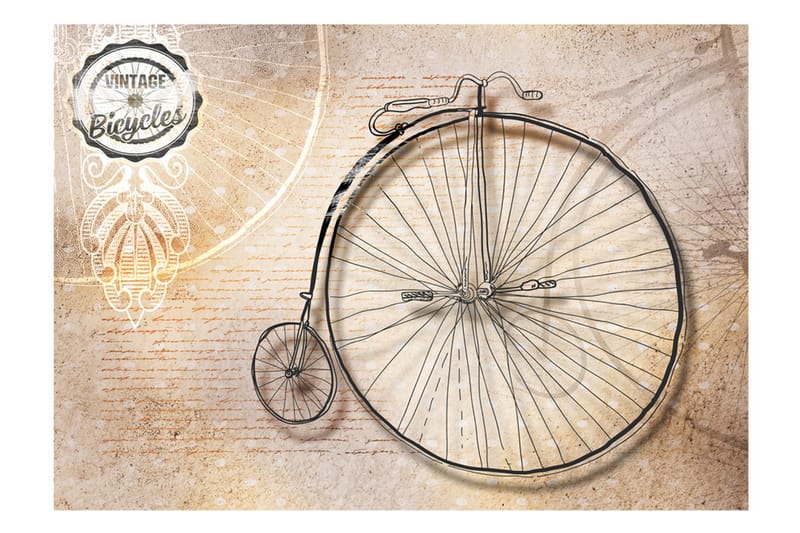 Fototapet Vintage Bicycles Sepia 200x140 - Artgeist sp. z o. o. - Tapet stue - Fototapeter - Kjøkkentapeter - Tapet soverom