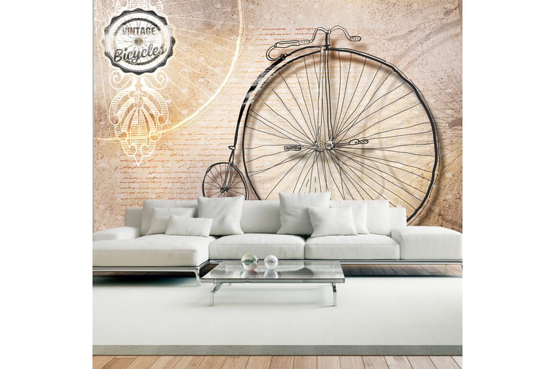 Fototapet Vintage Bicycles Sepia 300x210 - Artgeist sp. z o. o. - Tapet stue - Tapet soverom - Kjøkkentapeter - Fototapeter