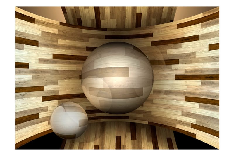 Fototapet Wooden Orbit 300x210 - Artgeist sp. z o. o. - Tapet stue - Fototapeter - Kjøkkentapeter - Tapet soverom