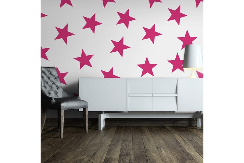Fototapet Pink Star 250x175 - Finnes i flere størrelser - Tapet stue - Fototapeter - Kjøkkentapeter - Tapet soverom